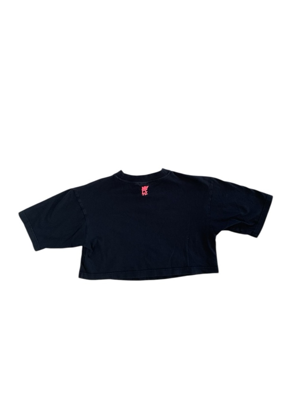 Adidas Cropped Graphic Tee Black Trefoil Logo Y2K Streetwear S - Picture 3 of 7